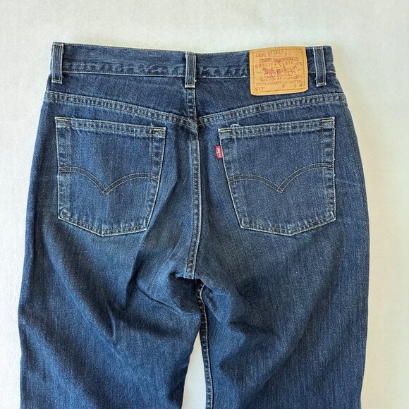 Levis Womens 577 Lower Rise Loose Fit Crop Vtg Y2K Size 10 Mis M Blue USA Made - Picture 7 of 13